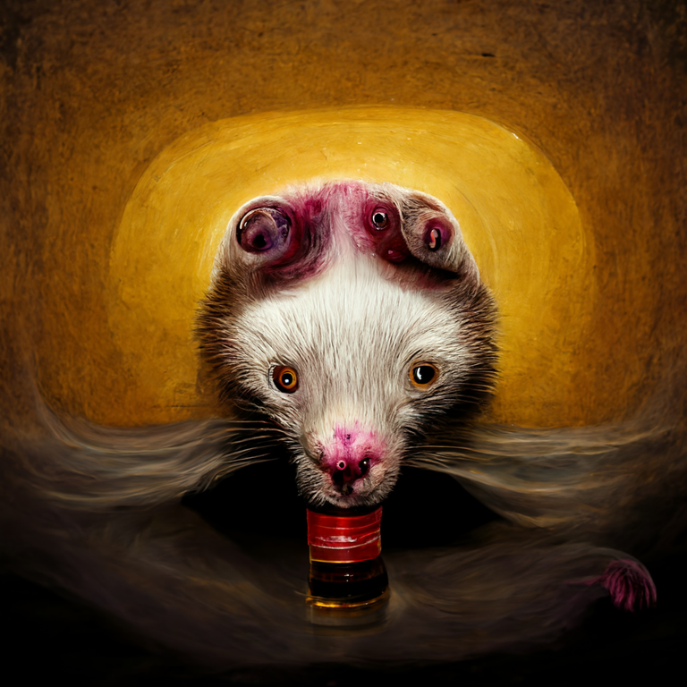 surreal alcoholic ferret