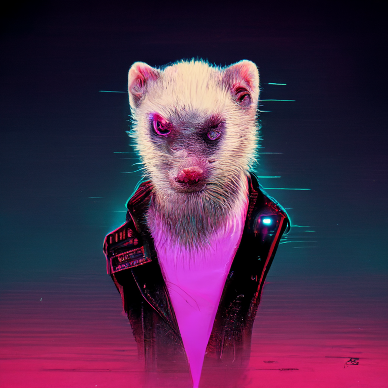 prompt: synthwave alcoholic ferret