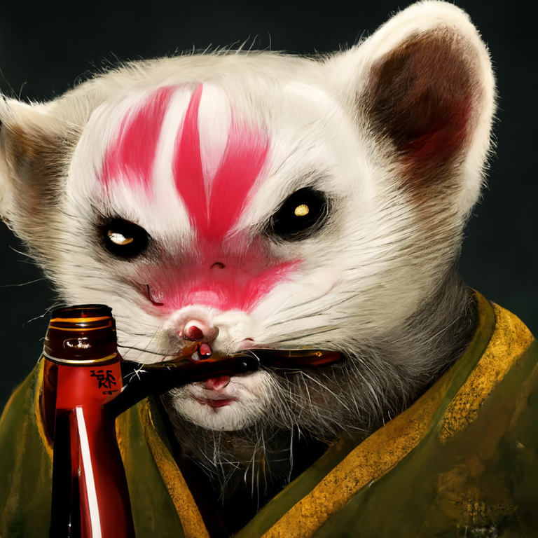 prompt: Alcohol samurai ferret