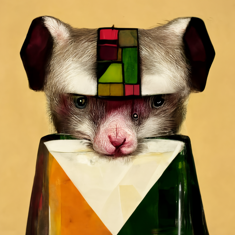 prompt: cubist alcoholic ferret