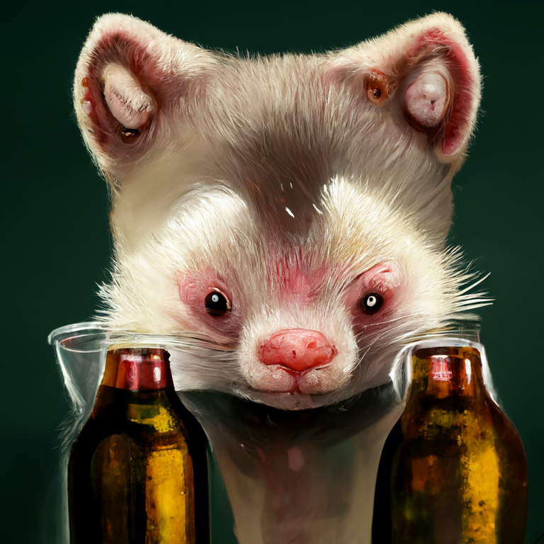 prompt: alcoholic ferret