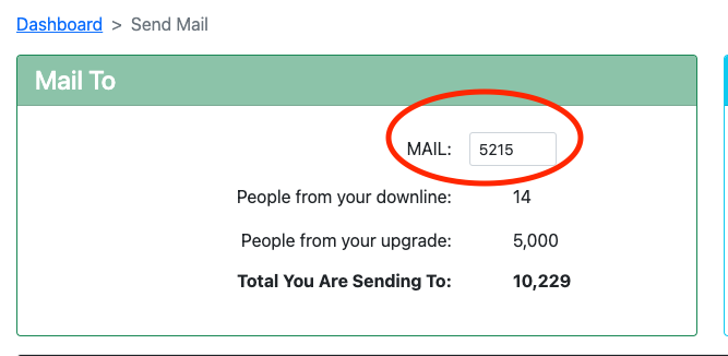 Mail credit input box