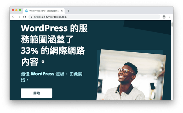 WordPress.com 是由官方團隊所建立的平台系統。WordPress 的服務範圍涵蓋了 33% 的網際網路內容。