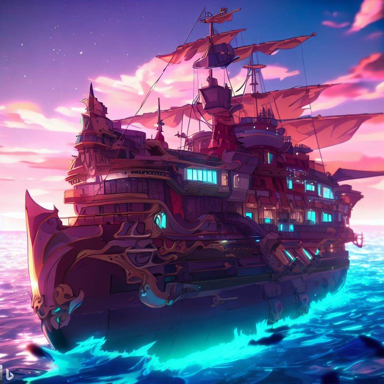 4k anime style ship