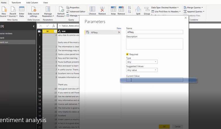 Query parameter in Power BI