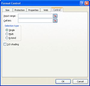 Excel form controls