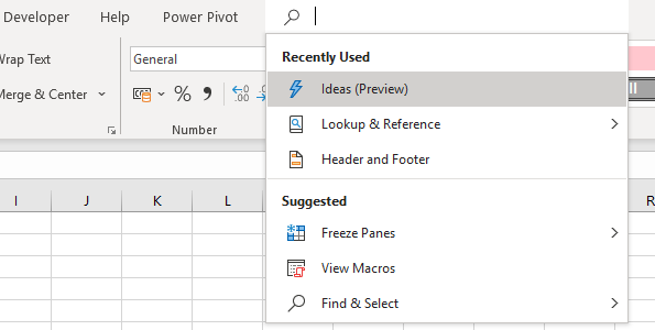 natural language search in excel
