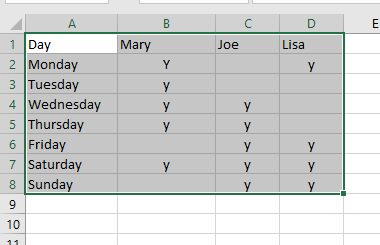 how to select cells in excel