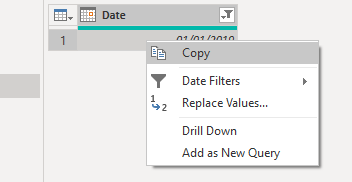 create a date table in power query