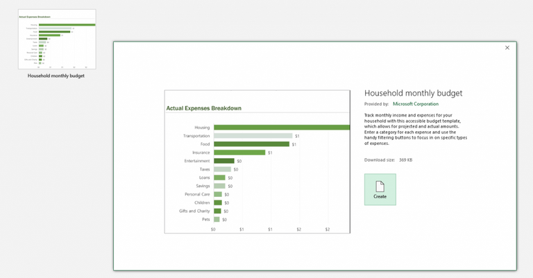 Household Budget in Excel