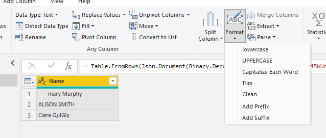 dax data transformations