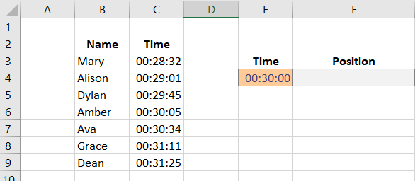 xmatch in excel