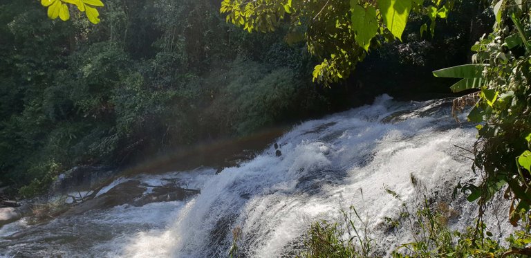 First sight of the waterfall in the Pha Dok Siew trek