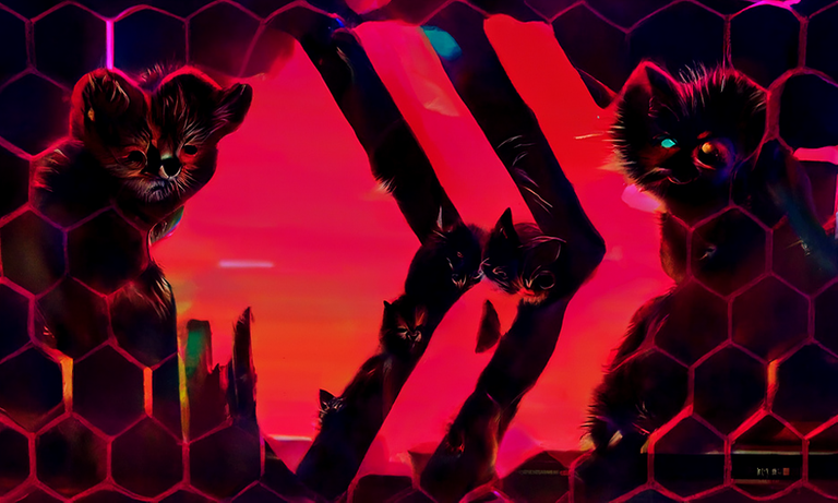 kittens by Christen Dalsgaard synthwave