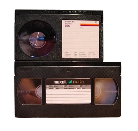 Betamax and VHS video cassette (source: Wikimedia Commons)
