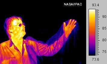 Thermographic image of a man