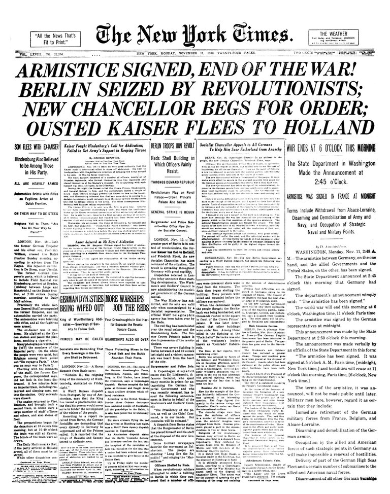 New York Times 11-11-1918