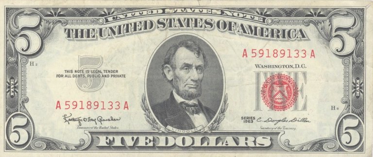 Image of $5 United States Note from 1963