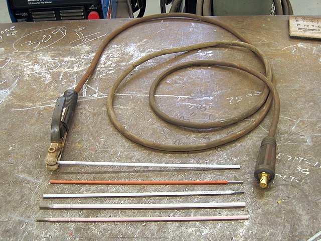 Electrodes used in shielded metal arc welding.