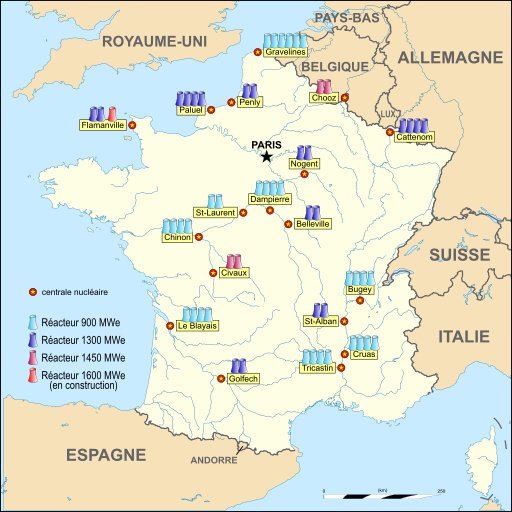 Nuclear power plants map France-fr 2