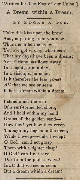 A Dream Within a Dream, by Edgar Allan Poe