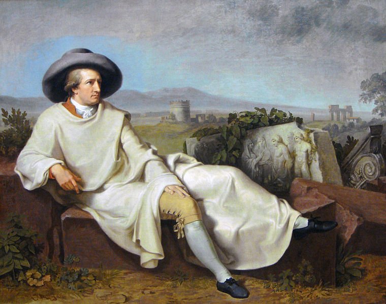 Retrato en óleo de Johann Wolfgang von Goethe en la campiña romana. Año 1787.