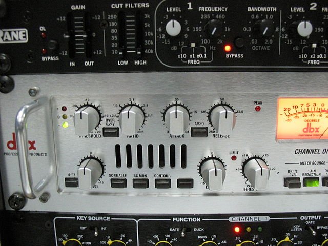 The DBX 566 stereo tube audio compressor.