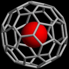 An endohedral fullerene compound containing a noble gas atom