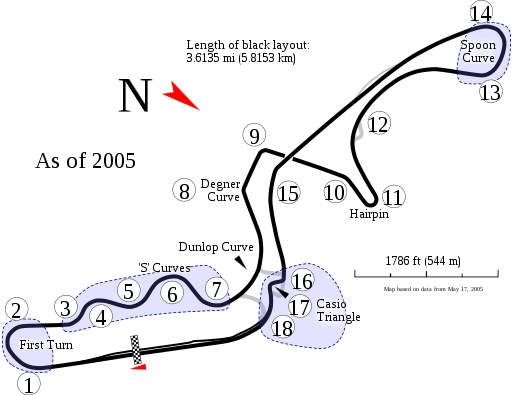 Suzuka circuit map--2005