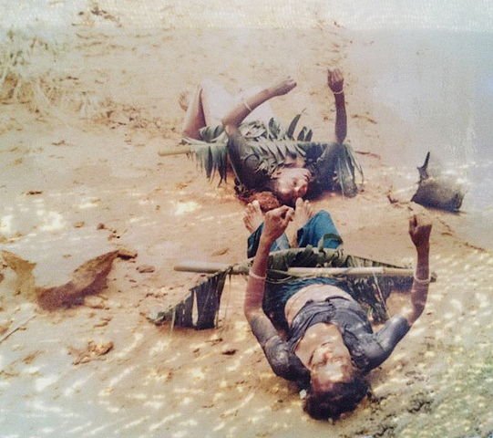 Corpses of the victims of the 1991 Bangladesh cyclone in Sandwip displaying signs of rigor mortis