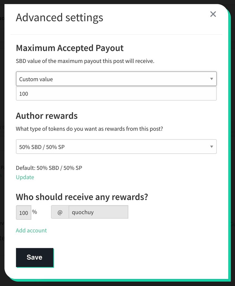 Setting a max accepted payout