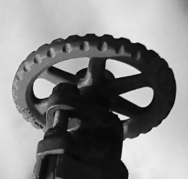 Air Release Valve Handle detail in black and white because