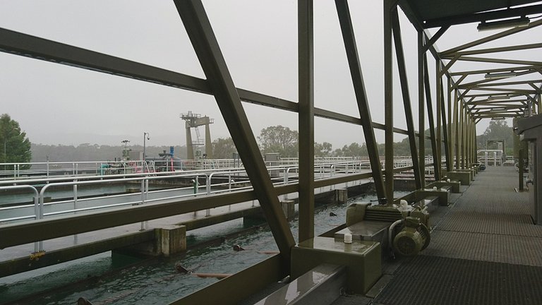 Rainy Day - Sludge Removal Bridge - Water Treatment Plant