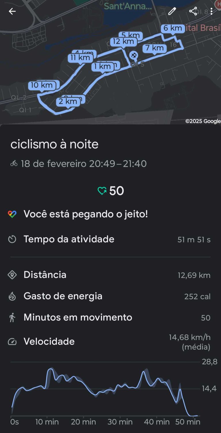 resumo do Google Fit, que passei a utilizar