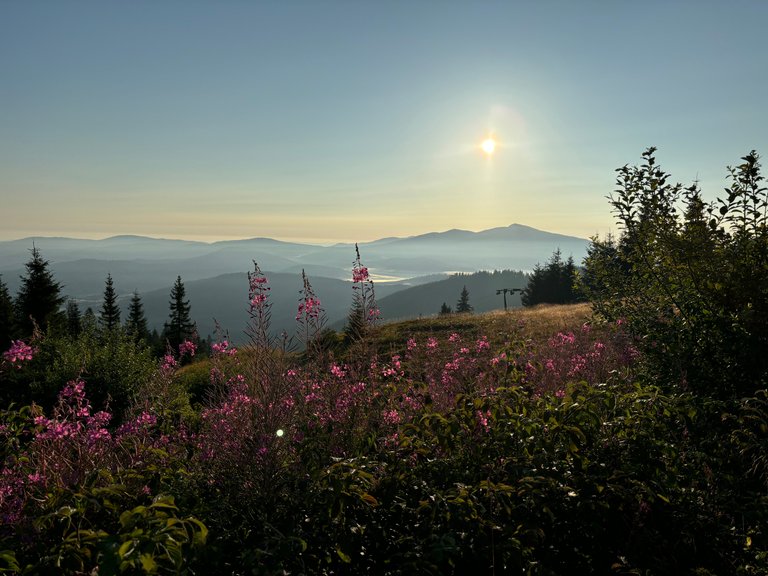 Beskidy Mts, two hours after sunrise. The highest visible peak is Babia Góra PL / Babia Hora SK