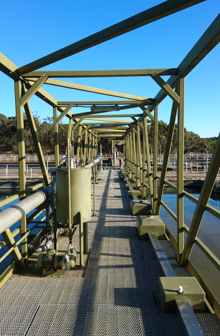 Sludge Removal Bridge at a Water Treatment Plant