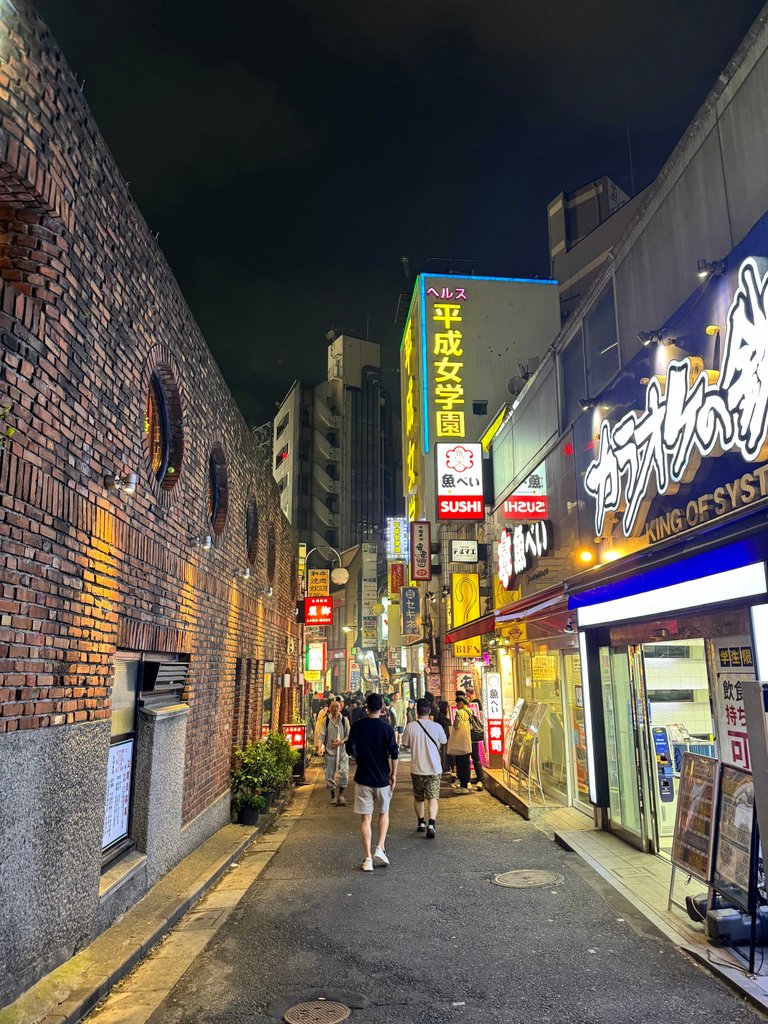 Night time in the streets of Shibuya