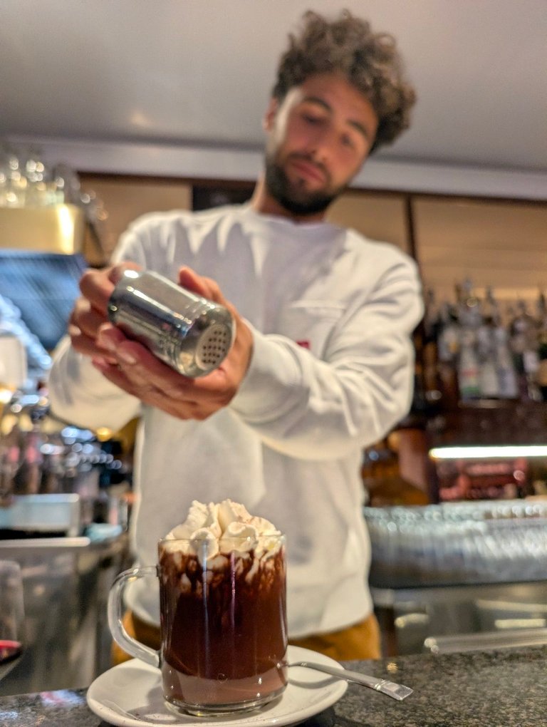 PHOTO: hot chocolate with whipped cream in Cagli