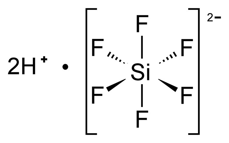 Hexafluorosilicic acid molecular structure diagram