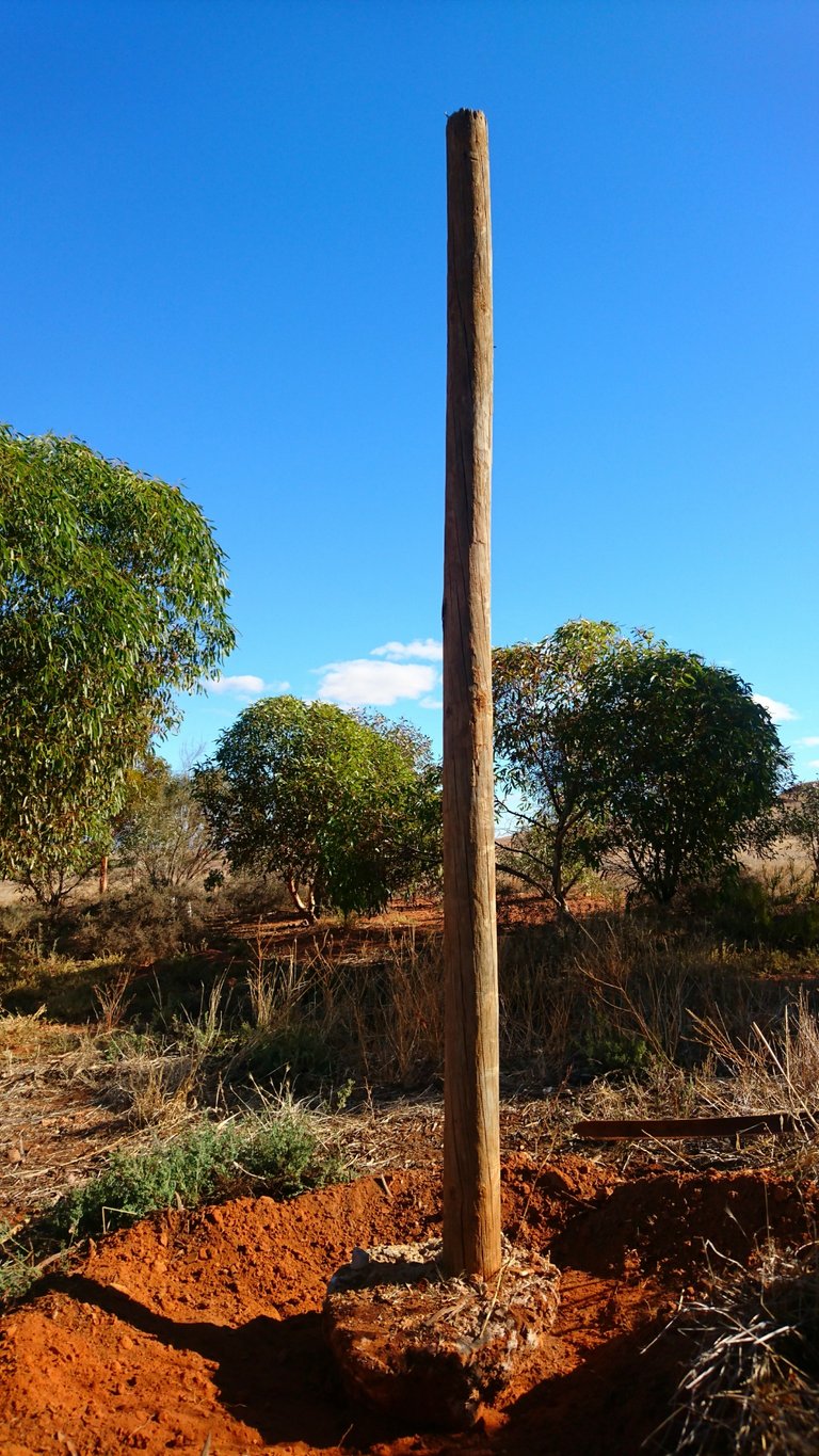 I'm in the process of removing this pole so I can get the fence repaired