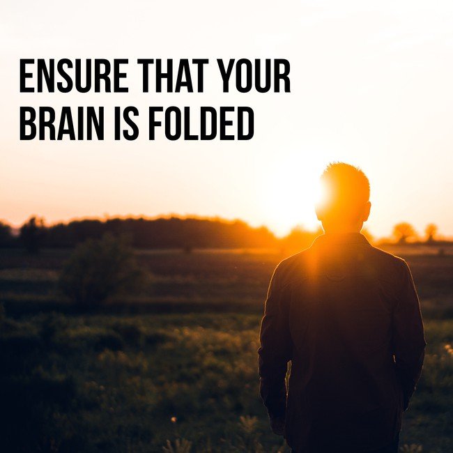 Ensure that your brain is folded - Courtesy InspiroBot.me