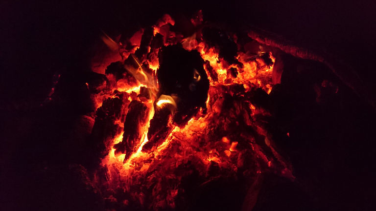 Finished the day by a small campfire