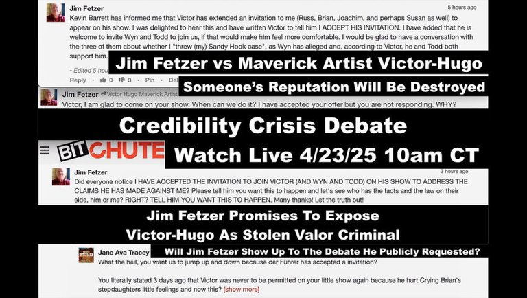 Jim Fetzer Publicly Requests Accepts Victor Hugo LIVE Debate Set April 23 2025 10 AM Central Time