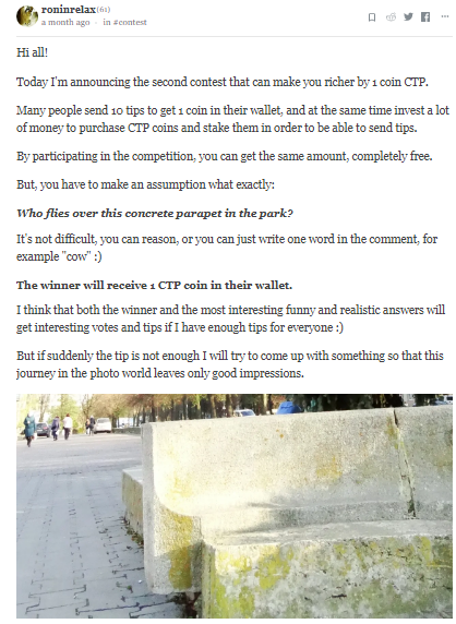 Archived Contests by @roninrelax - Blitz Contest #2 - Guess what's behind the scenes - Who flies over the parapet?