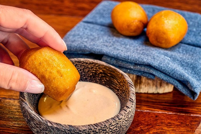 Gen restaurant Amuse Bouche is sauce in coconut bowl