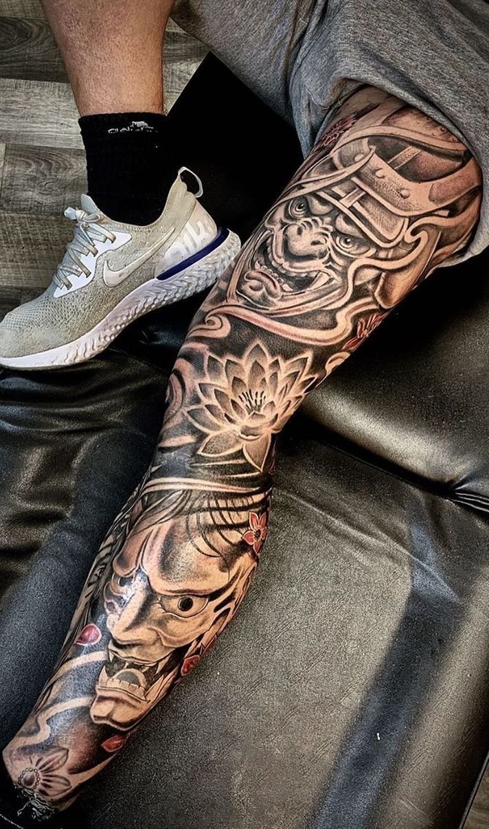  "Upper leg tattoos for men"