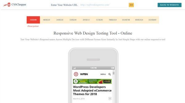 Website Responsive Test