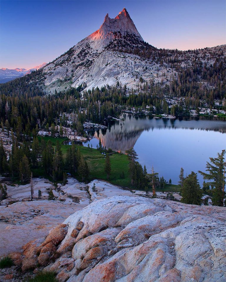 This awesome pinnacle rises above in the Tuolumne Meadows area of Yosemite National Park.