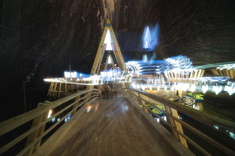 Light Play Deep in the Underground UFO in Salina Turda