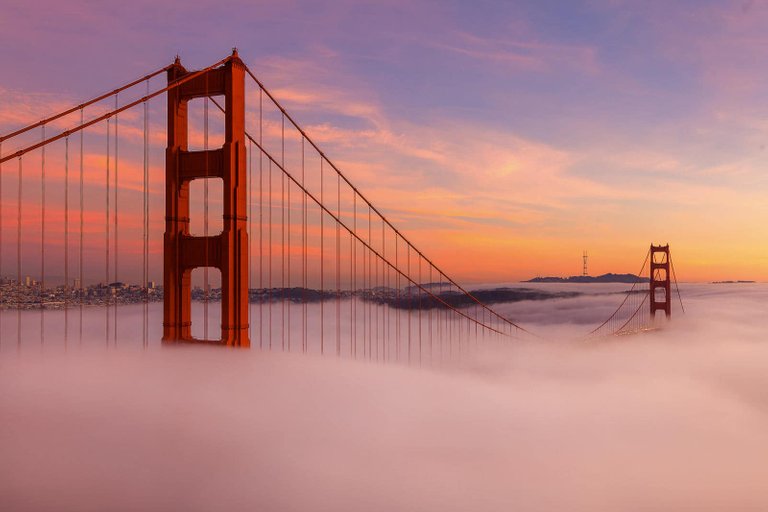 The Golden Gate Bridge is a popular tourist destination in San Francisco California.